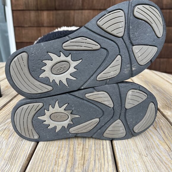 UGG Australia Boots Suburb Black Suede Crochet Knit, Size 7 - Picture 8 of 10